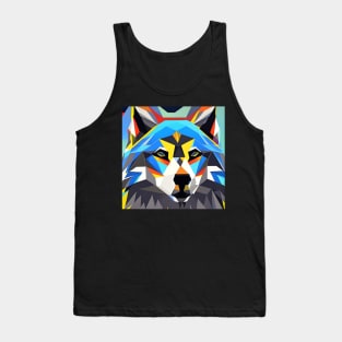 Pop Art Geometric Wolf Head Tank Top